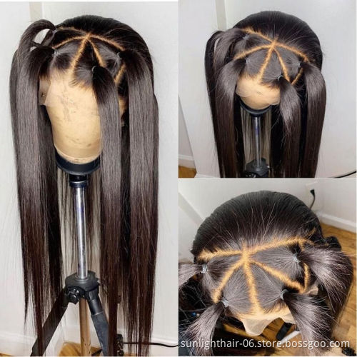 Sunlight curly unprocessed woman hair virgin brazilian virgin human hair raw curly hair pre pluck lace wig